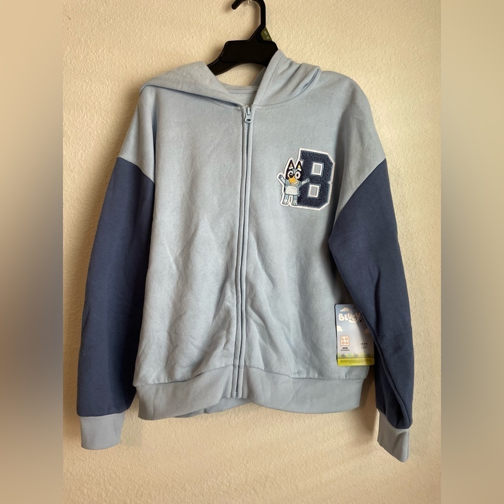 Bluey Kids Fleece lined  Zip-Up Jacket with hoodie size XL